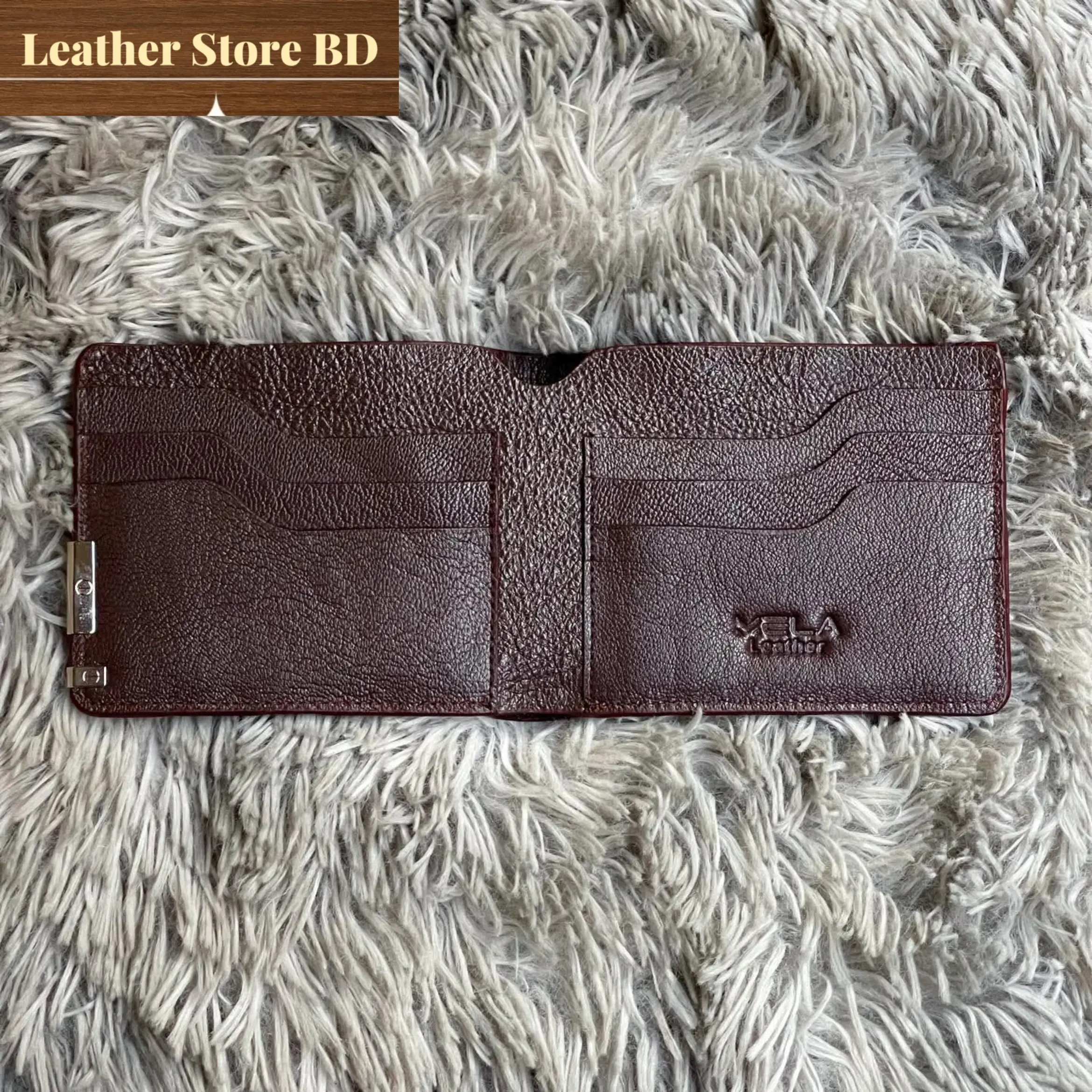 Men’s Brown Textured Leather Wallet – Premium Cowhide Bifold |